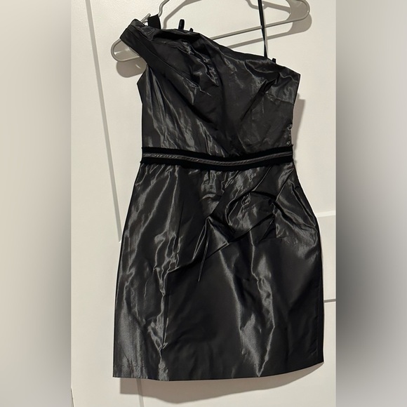 BCBGeneration Asymmetrical Pleated One Shoulder Cocktail Mini Dress - Picture 3 of 16